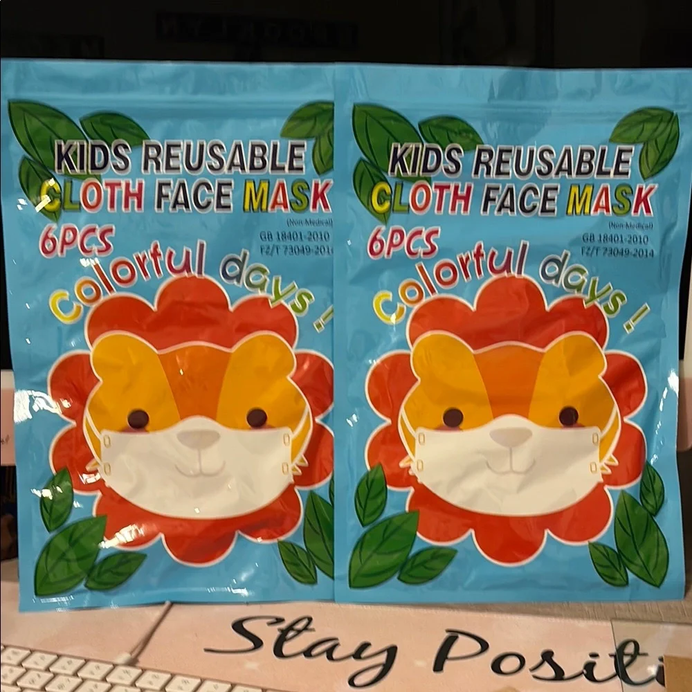 Kids Reusable Cloth Face Mask - 6 Packs Set of Two